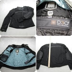 Icon Motorcycle Jacket Womens Medium Black Hella 1000 Elbow Back D30 Armor Vents
